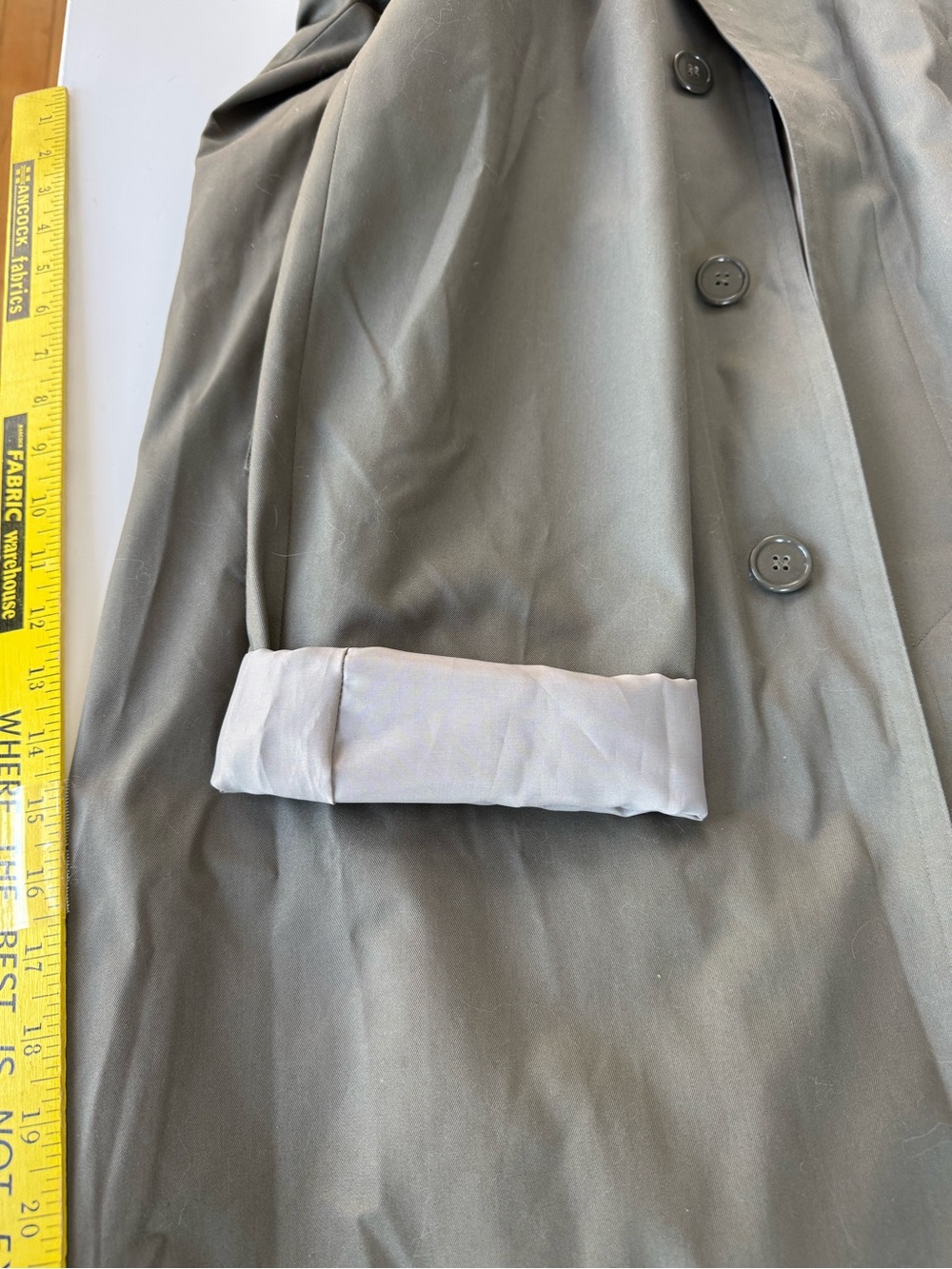 Vintage CB Industries Gray Trench Coat Made in France Deadstock Sz XL - Picture 10 of 13